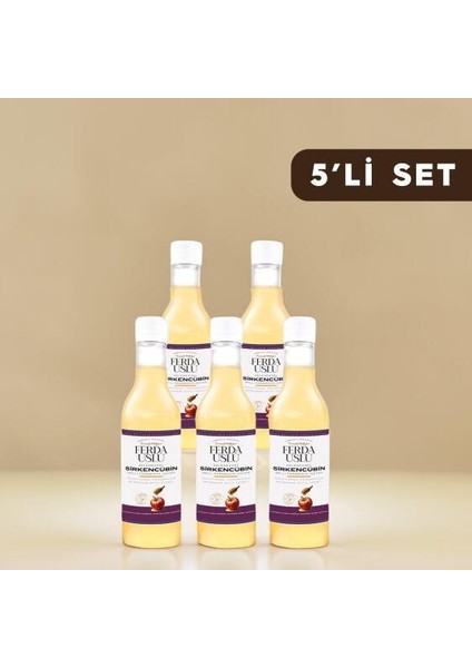 5'li Sirkencübin - Ballı Fermente Içecek - Bal & Organik Elma Sirkesi 330 ml