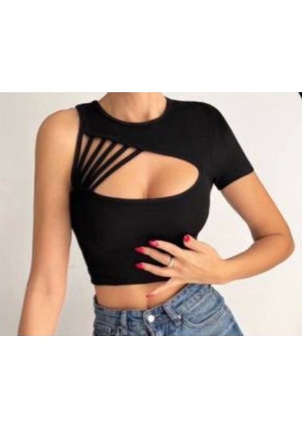 Göğüs Dekolteli Ip Detaylı Crop