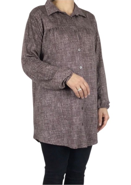 Mevsimlik Kolları Lastikli Boydan Düğmeli Gömlek fiyatları