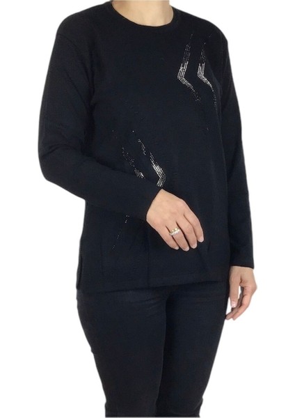 Kadın Mimoza Önü Taşlı Kışlık Anne Bluz modelleri