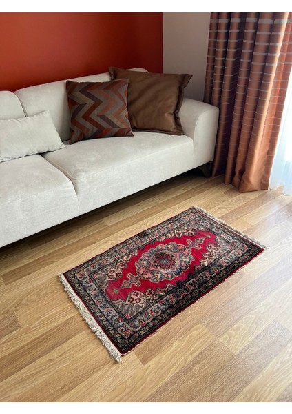 58 x 100 cm Küçük Vintage El Dokuması Halı, Canlı Renkli Antika Yün Halı, Ev Için Dekoratif ve Eşsiz Halı modelleri