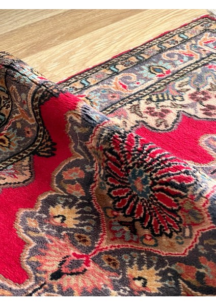 58 x 100 cm Küçük Vintage El Dokuması Halı, Canlı Renkli Antika Yün Halı, Ev Için Dekoratif ve Eşsiz Halı fırsatları