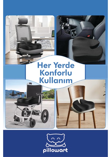 Hemoroidd Basurr Kuyruk Sokumu Oturma Simidi Minderi Yastığı Visco Ortopedik Yastık