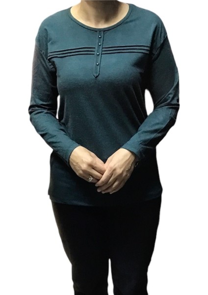 Kadın Yün Viskon Mevsimlik Sade Anne Bluz