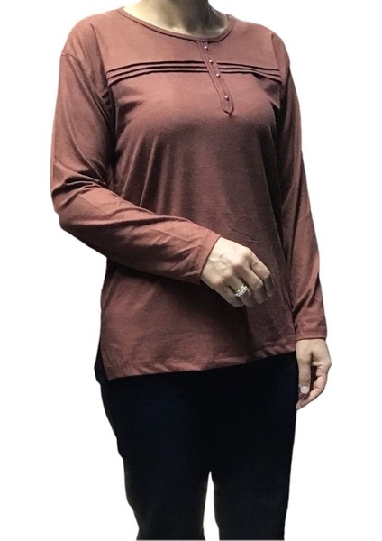Kadın Yün Viskon Mevsimlik Sade Anne Bluz modelleri