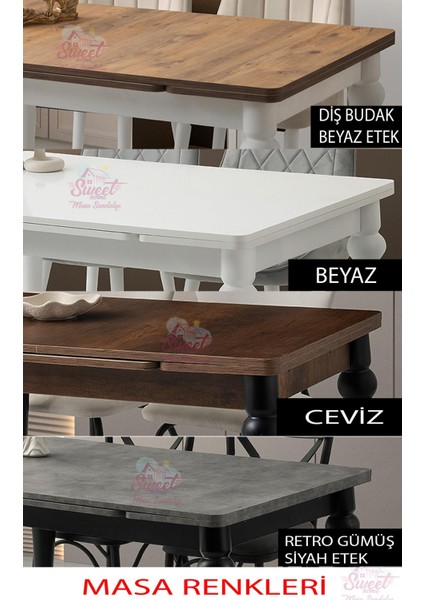Yanlardan Açılır Yakamoz Sidon Masa Topkapı Ayak 4 Ad Gözde Sandalye