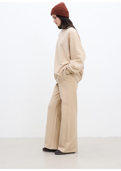 Oversıze Basıc Sweatshırt Camel indirimleri