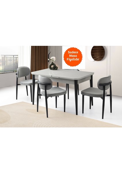Ortadan Açılır Büyüyen Yemek Masası Açık Gri 70 x 120 cm Sadece Masa Fiyatıdır