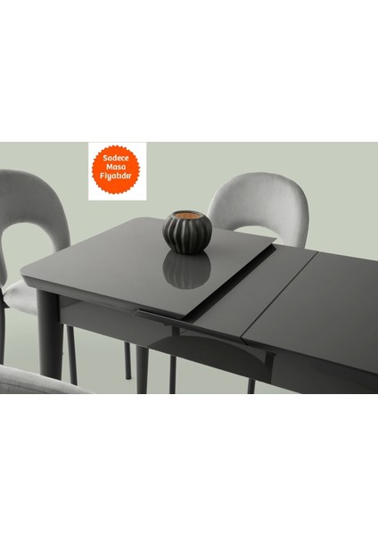 Ortadan Açılır Büyüyen Yemek Masası Açık Gri 70 x 120 cm Sadece Masa Fiyatıdır