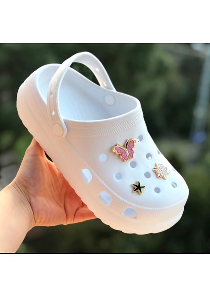 Anne Kız Sandalet Terlik Kelebek Figürlü Kaydırmaz (Phylon) Hafif Taban Sandalet Havuz Plaj Terliği