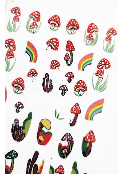Retro Hippie Desenli Tırnak Stickerı Nail Art Süsü
