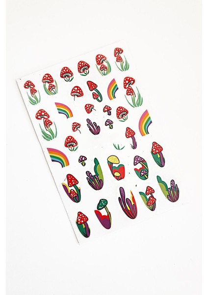 Retro Hippie Desenli Tırnak Stickerı Nail Art Süsü