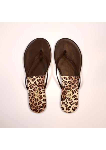 Kadın Leopar/kahve Parmak Arası Terlik