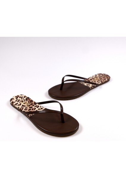 Kadın Leopar/kahve Parmak Arası Terlik modelleri