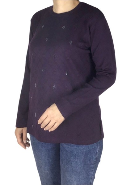 Kadın Mimoza Önü Taşlı Büyük Beden Anne Bluz fiyatları