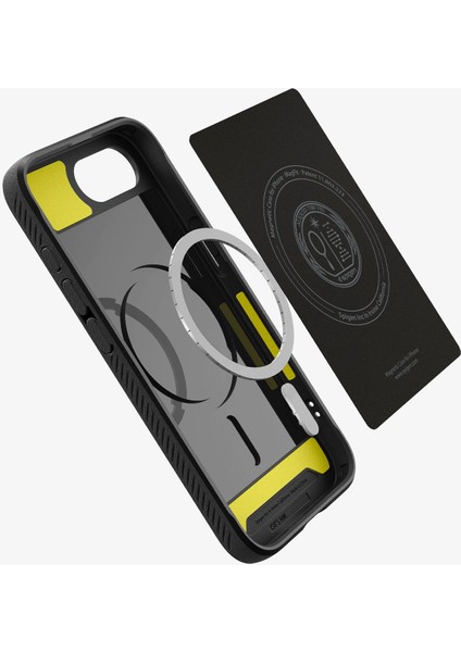 iPhone 16e ile uyumlu Ekstra Dayanıklı MagSafe Kılıf Rugged Armor Hava Kanalı Teknolojisi™ Askeri Sınıf Koruma MagFit Matte Black Çift Katman Kapak - ACS09152 fırsatları