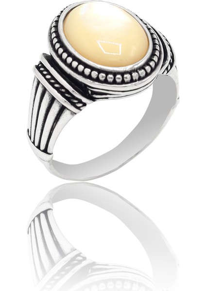 Sedef Taşlı 925 Ayar Gümüş Erkek Yüzük 201023695