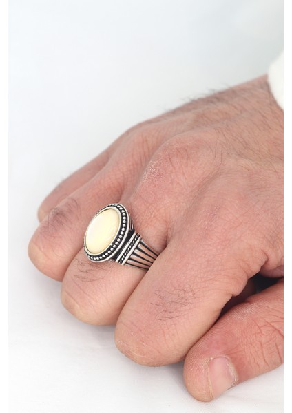 Sedef Taşlı 925 Ayar Gümüş Erkek Yüzük 201023695 fırsatları