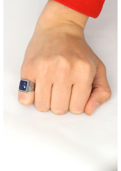 Safir Taşlı Dikdörtgen 925 Ayar Gümüş Çocuk Yüzük 201023752 fırsatları