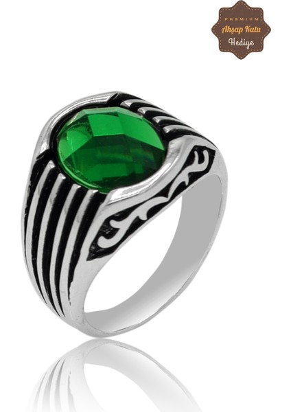 Zümrüt Taşlı Oval Model 925 Ayar Gümüş Çocuk Yüzük 201023743