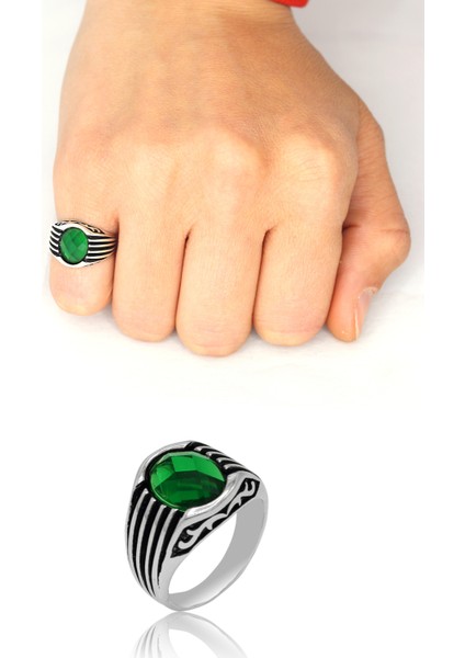 Zümrüt Taşlı Oval Model 925 Ayar Gümüş Çocuk Yüzük 201023743 fiyatları