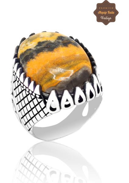 Septeryan Taşlı 925 Ayar Gümüş Erkek Yüzük 201023694