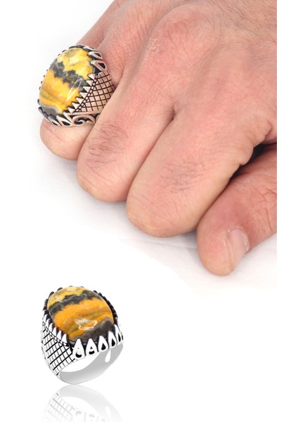 Septeryan Taşlı 925 Ayar Gümüş Erkek Yüzük 201023694 fiyatları