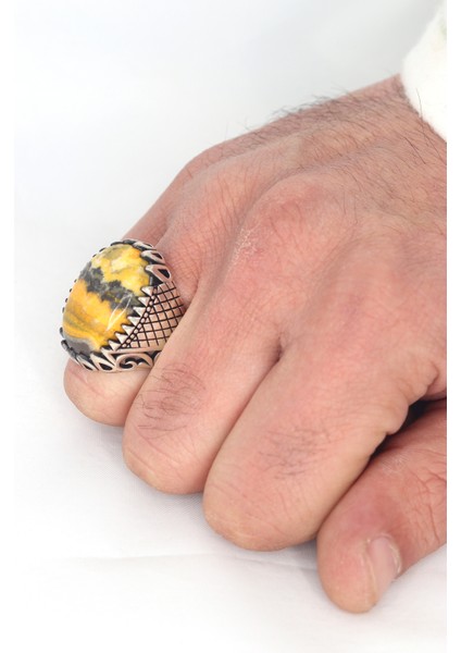 Septeryan Taşlı 925 Ayar Gümüş Erkek Yüzük 201023694 modelleri