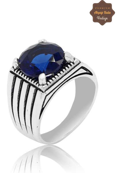 Safir Taşlı Yuvarlak Model 925 Ayar Gümüş Çocuk Yüzük 201023745