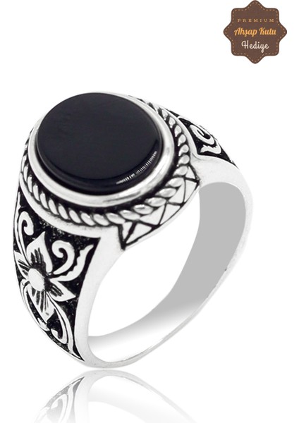 Oniks Taşlı 925 Ayar Gümüş Çocuk Yüzük 201023729