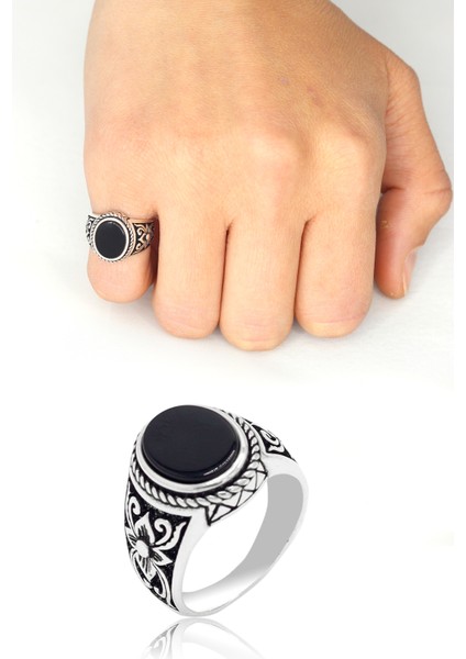 Oniks Taşlı 925 Ayar Gümüş Çocuk Yüzük 201023729 fiyatları