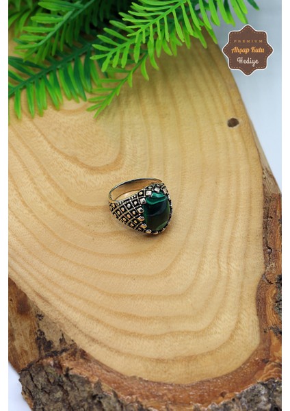 Malahit Taşlı 925 Ayar Gümüş Erkek Yüzük 201023700 modelleri
