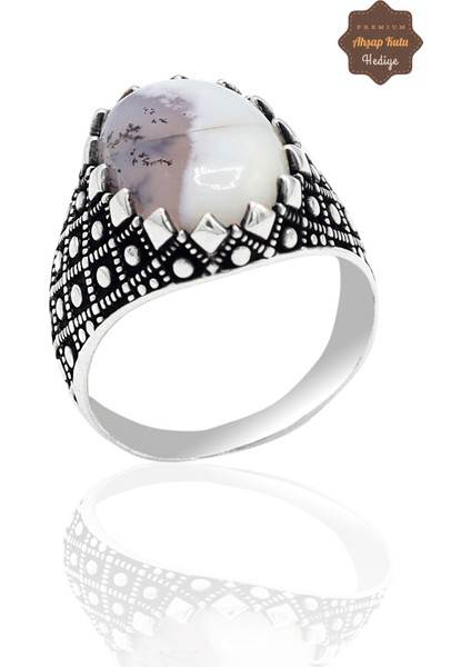 Havlit Taşlı 925 Ayar Gümüş Erkek Yüzük 201023772