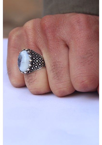 Havlit Taşlı 925 Ayar Gümüş Erkek Yüzük 201023772 fiyatları