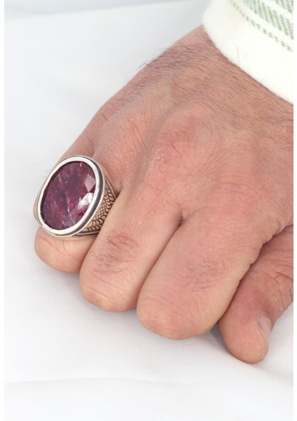 Rodonit Taşlı 925 Ayar Gümüş Erkek Yüzük 201023696 fiyatları