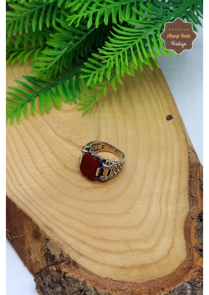 Akik Taşlı 925 Ayar Gümüş Erkek Yüzük 201023703 fırsatları