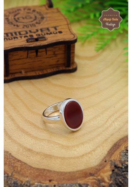 Akik Taşlı Sade Oval Model 925 Ayar Gümüş Erkek Yüzük 201023784 modelleri