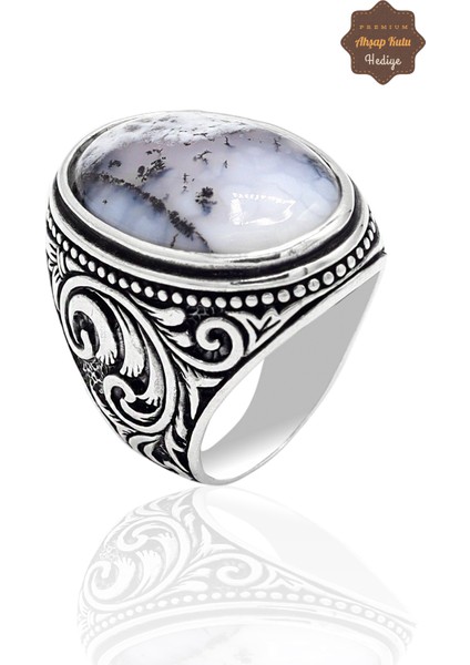Havlit Taşlı 925 Ayar Gümüş Erkek Yüzük 201023771