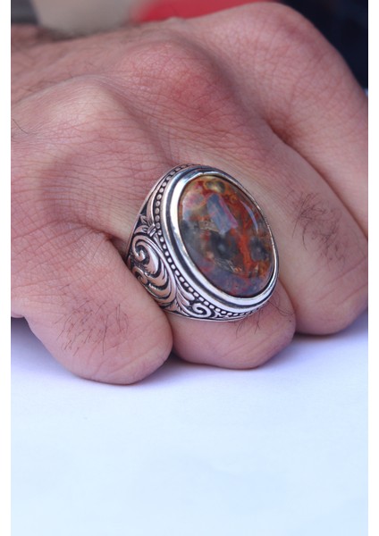 Güneş Taşı Sarmaşık Model 925 Ayar Gümüş Erkek Yüzük 201023792 fiyatları