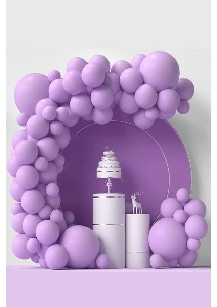 Lila Makaron Balon 20 Adet 12INÇ