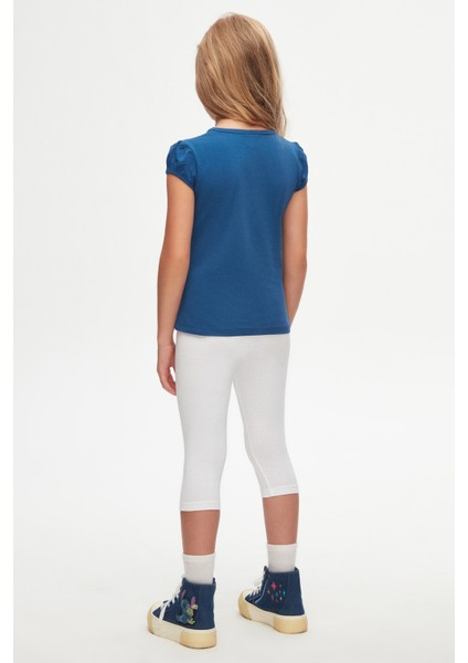 İndigo Basic Kız Çocuk Sıfır Yaka Karpuz Kol Tişört