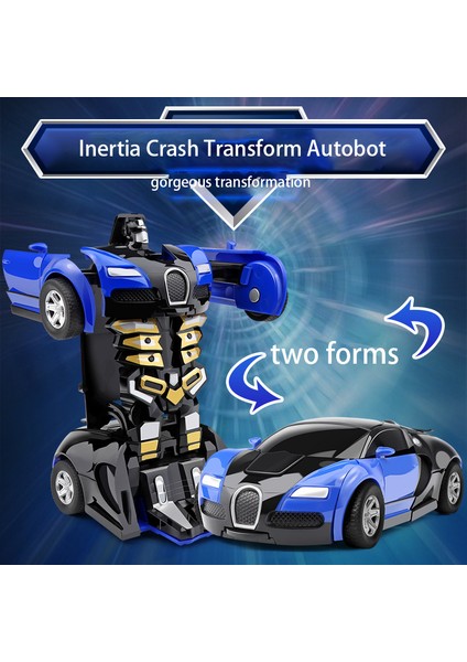 Tek Tıkla Otomatik Çarpışma Deformasyon Robotu Çocuk Hediye Çift Form Oyuncak Araba Baba Oğul Etkileşimli Model Araba (Yurt Dışından) modelleri