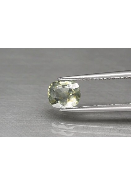 1.29 Ct 6.5x5.8 mm Cushion Green Sapphire Unheated Madagascar