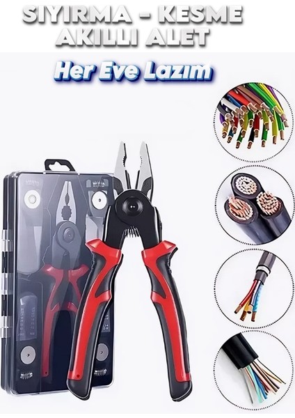 5 In 1 Çok Fonksiyonlu Usta Pense Seti Tel Sıyırıcı Kablo Kesici Metal Kesici Full Paket Kırmızı fiyatları