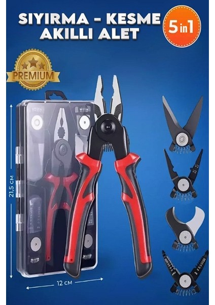 5 In 1 Çok Fonksiyonlu Usta Pense Seti Tel Sıyırıcı Kablo Kesici Metal Kesici Full Paket Kırmızı indirimleri