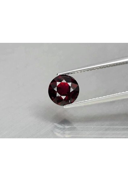 2.02 Ct 7.4 mm Round Natural Deep Reddish Purple Rhodolite Garnet, Madagascar