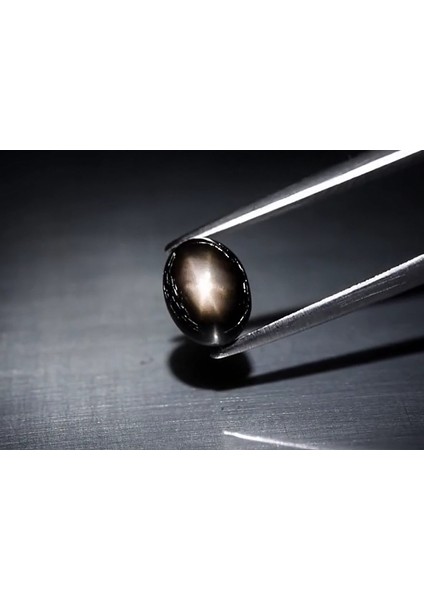 1.39 Ct 6.7x5.2 mm Oval Cabochon Black 6 Ray Star Sapphire Unheated Thailand