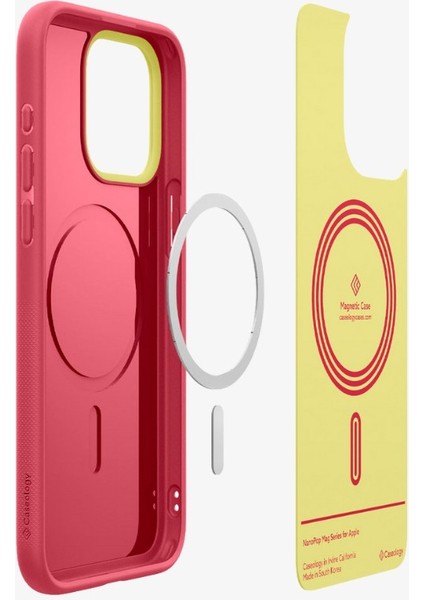 Caseology iPhone 15 Pro Kılıf Nano Pop Mag MagSafe özellikli Magenta Lychee - ACS06933