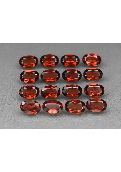 8.87 Ct 16PCS Lot T.w 6x4 mm Oval Natural Reddish Orange Garnet, Best For Jewelry