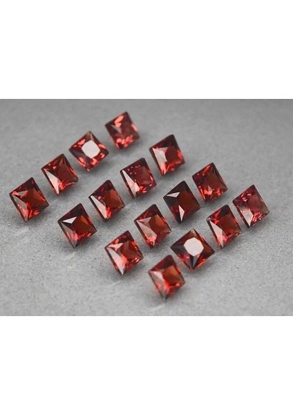 7.95 Ct 16PCS Lot T.w Square Princess Natural Reddish Orange Garnet, Mozambique
